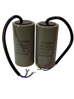 2 Pack HS Start Capacitor CD60-400uF+5%-450VAC-51/60Hz-25/70/-20C Pigtail NEW